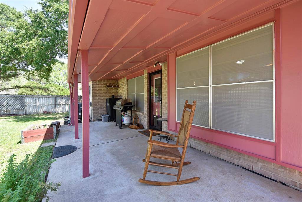 The covered back patio.