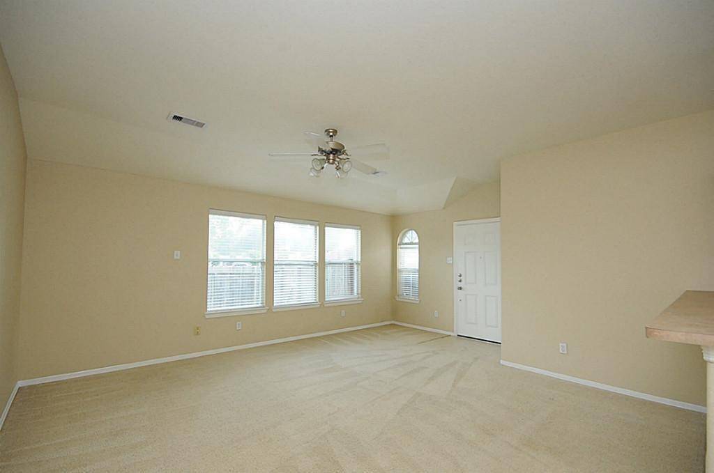 open family room to kitchen