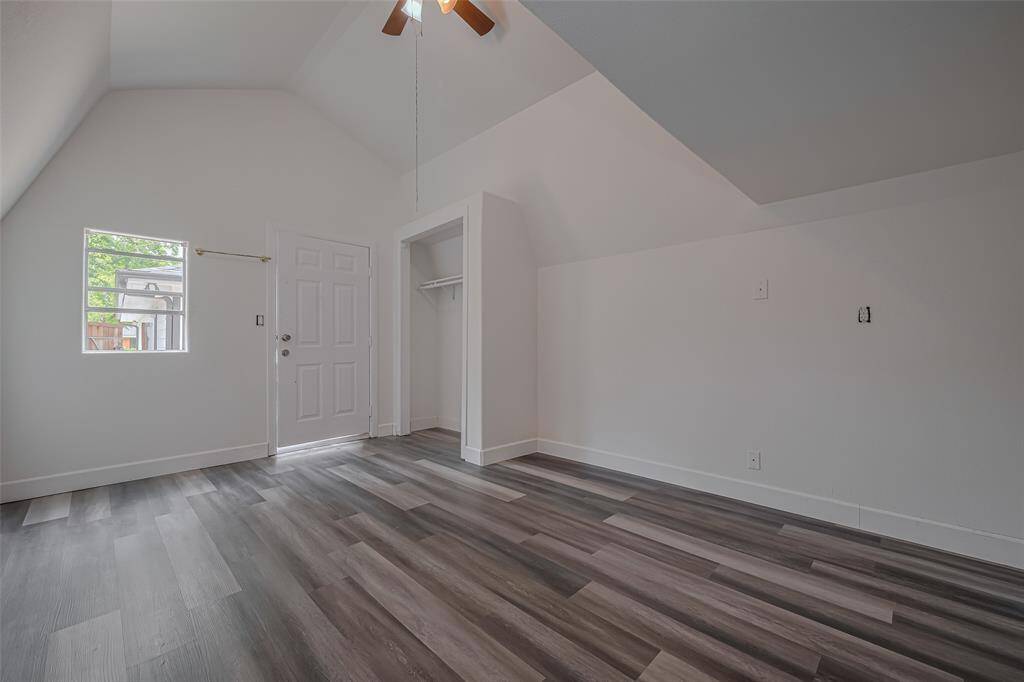 Bonus room features New flooring and fresh paint