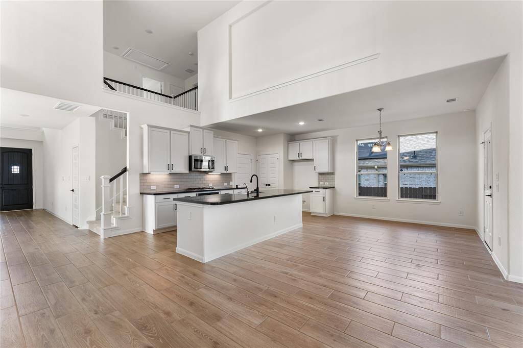 The two story ceilings add to this space