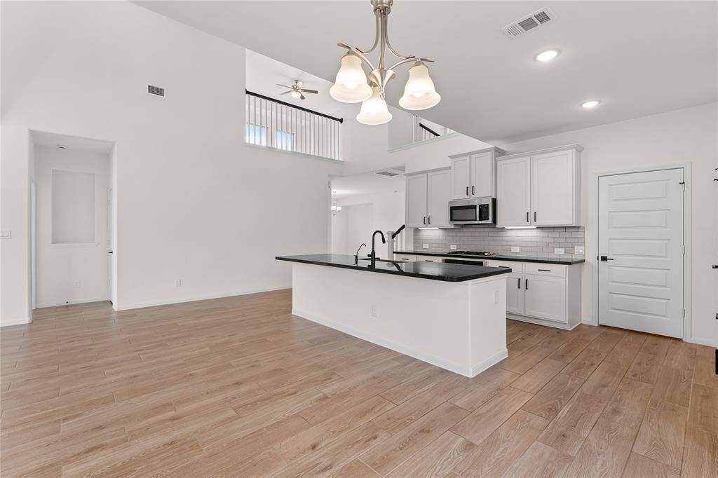 View of the kitchen from the informal dining space