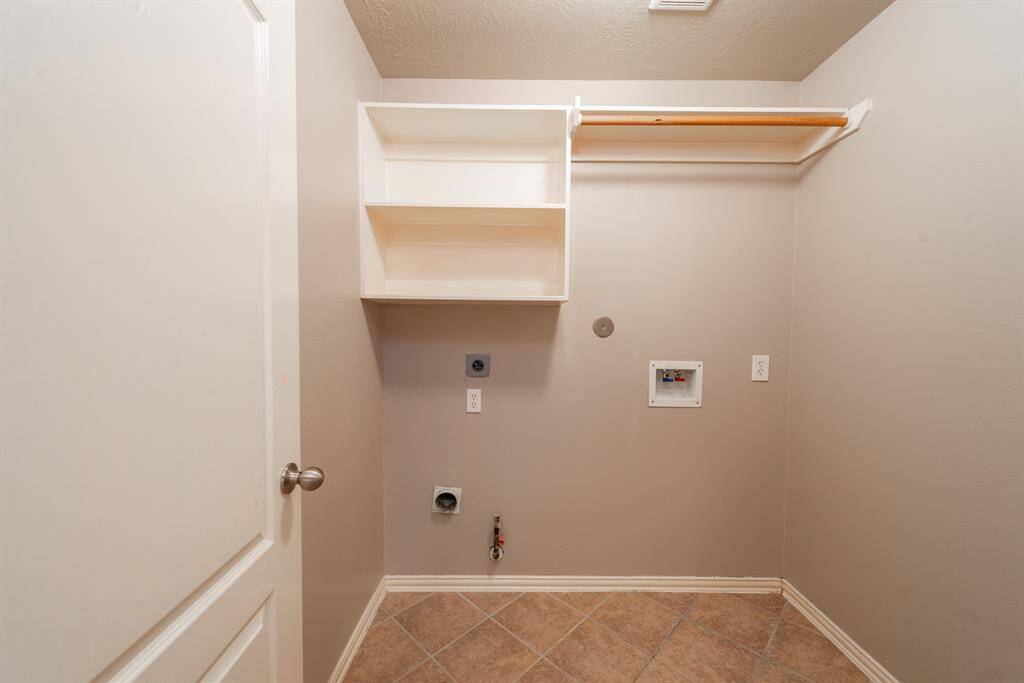 Convenient utility room located just off the downstairs hallway by the garage entrance.