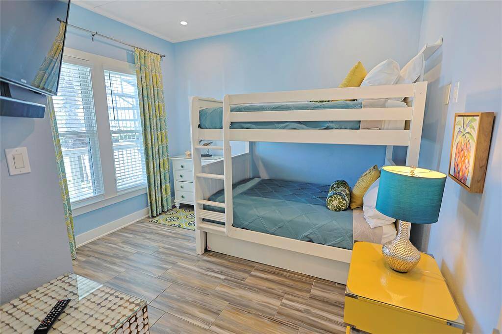 This bunk room offers more sleeping arrangements for any size party of guests.