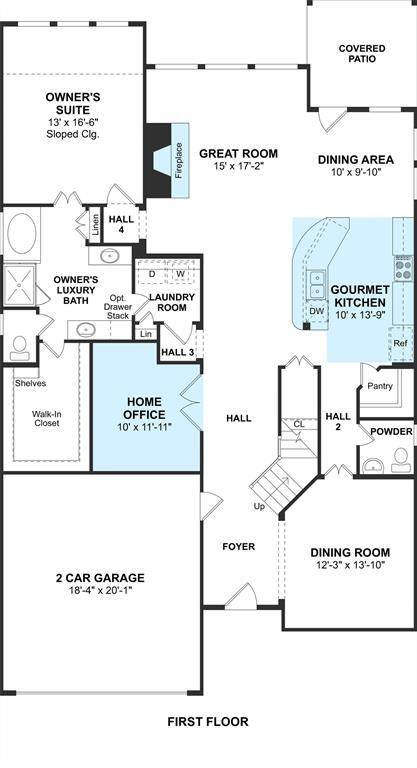 The Easton II floor plan by K. Hovnanian Homes. 1st Floor Shown. *Prices, plans, dimensions, features, specifications, materials, and availability of homes or communities are subject to change without notice or obligation.