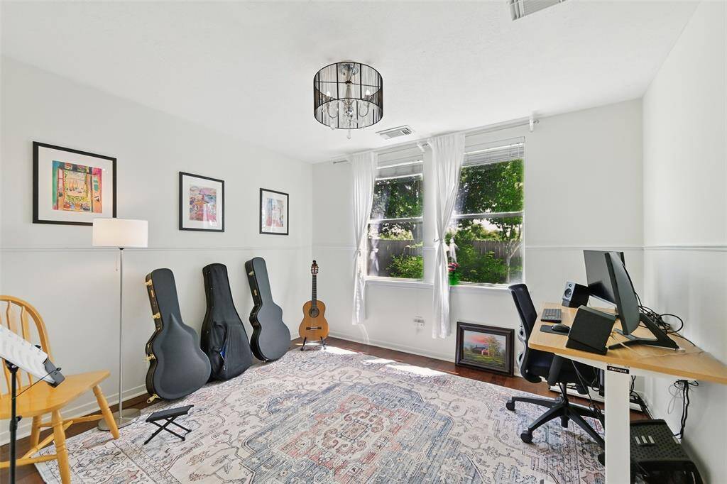 Versatile study or flex room that can easily function as a fourth bedroom.