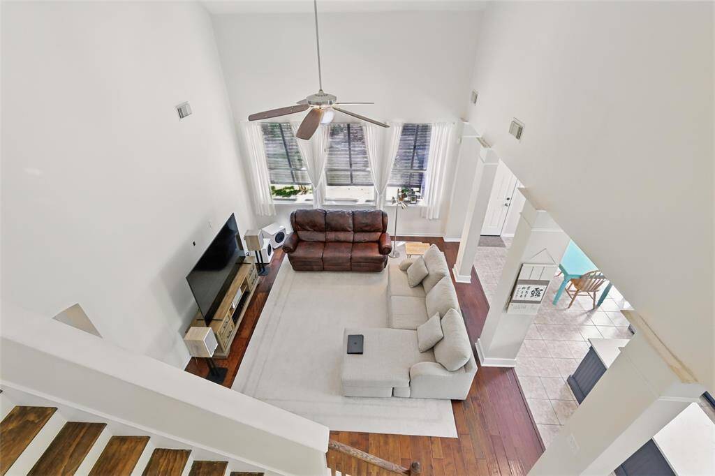 View of the lower level as seen from the second floor.