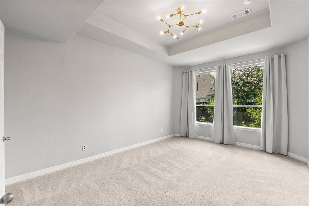 The peaceful primary retreat is located on the first floor