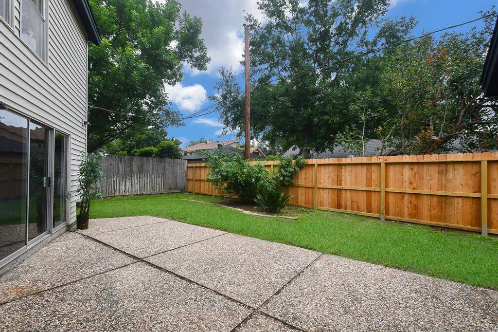 The back patio is the ideal spot for the BBQ.