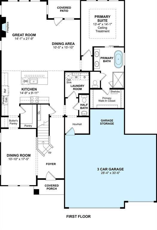 The El Paso floor plan by K. Hovnanian Homes. 1st Floor Shown. *Prices, plans, dimensions, features, specifications, materials, and availability of homes or communities are subject to change without notice or obligation.