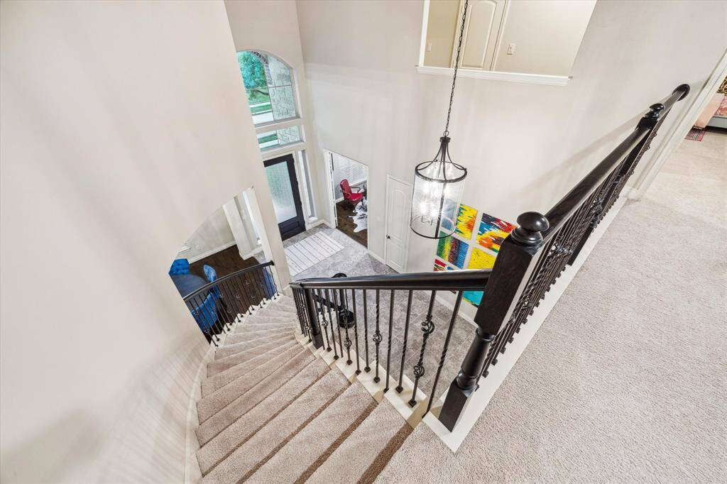 View from on top of the staircase towards the front of the home.
