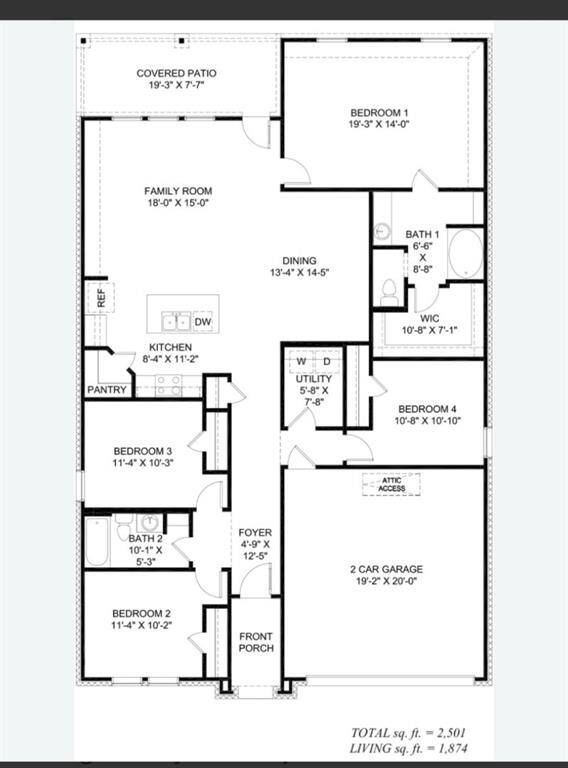"The Justin" Floorplan by D.R. Horton