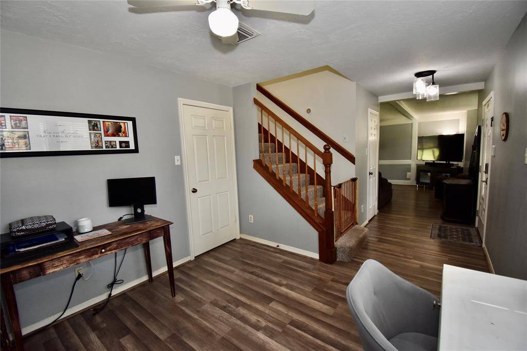 This versatile room can be used as a formal dining room or home office.