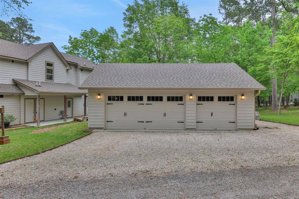 The detached garage features 3 spaces!