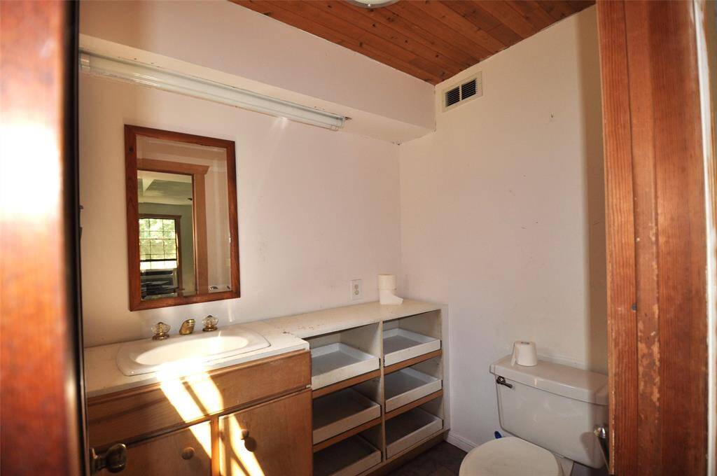 Half bathroom is located downstairs.