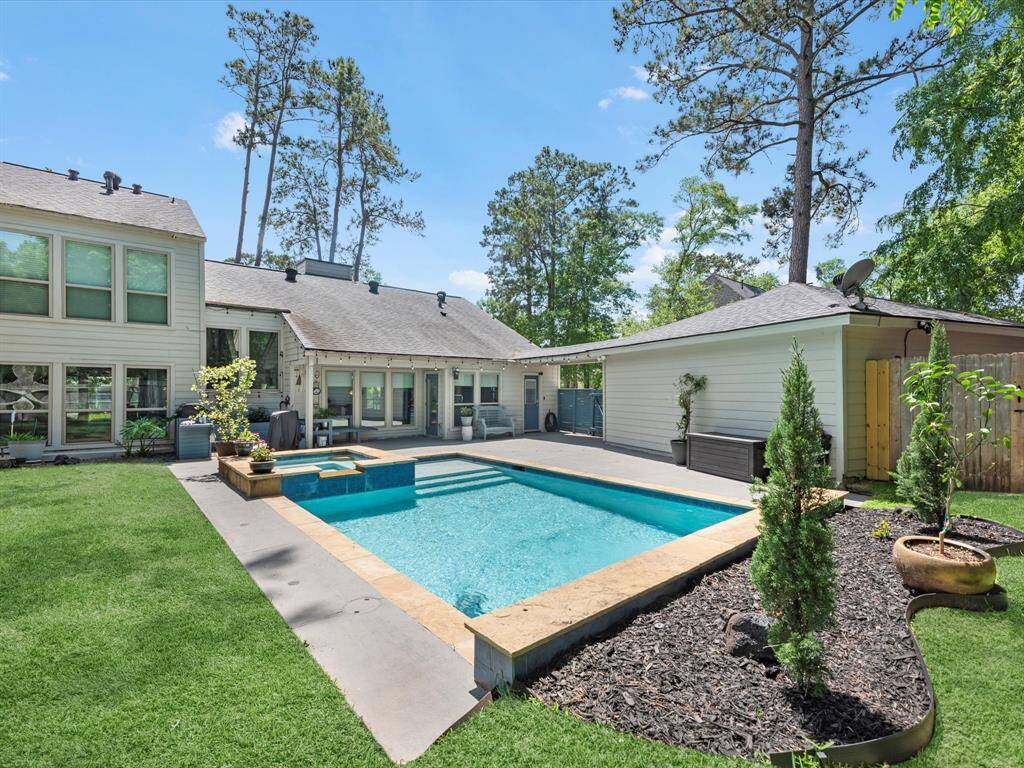 Plenty of green space still for kids and pets along with the pool