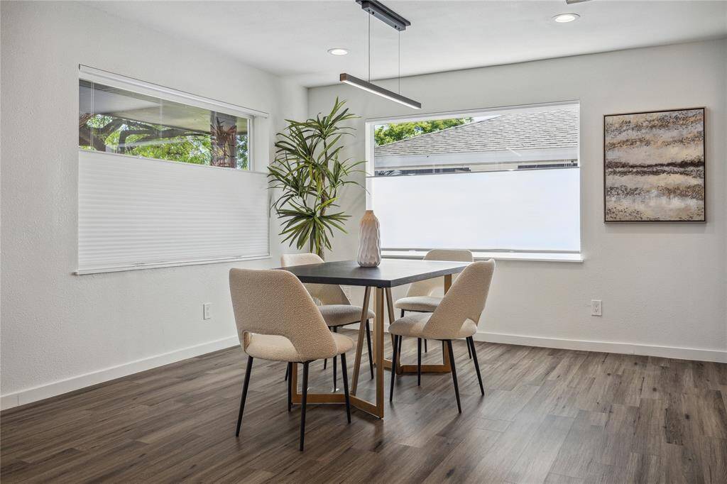 Dining room with beautiful picture windows