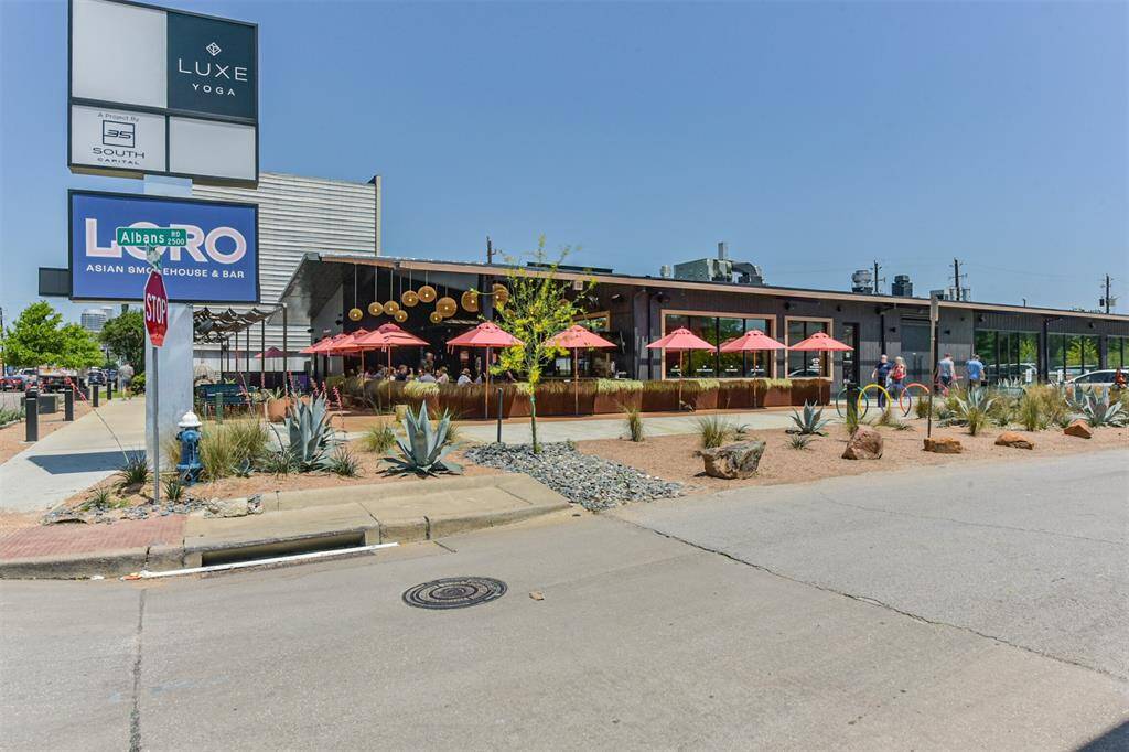 This recently built restaurant is walking distance, on the corner of Kirby and Albans.