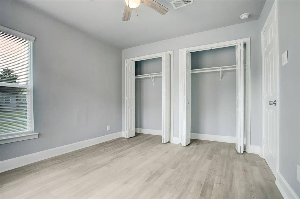 Large closet in master bedroom.