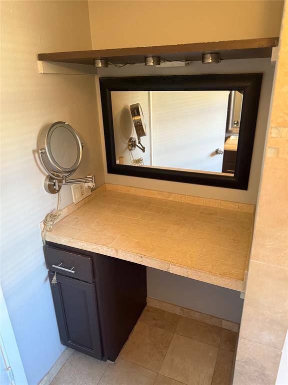 Vanity in the bathroom