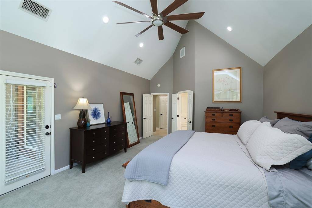 From the master bedroom there is a exterior door to the covered patio.