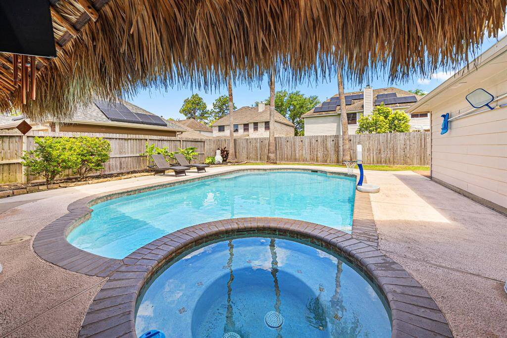Backyard oasis under the palapa.