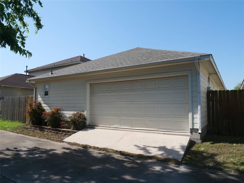 Back view of garage