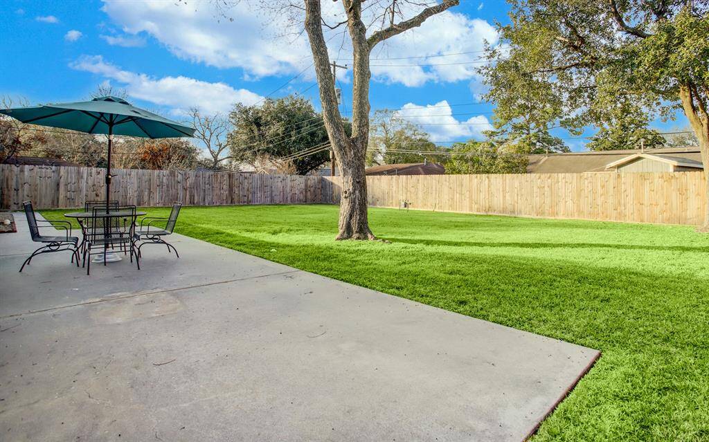 Huge back patio and Wood privacy fence!