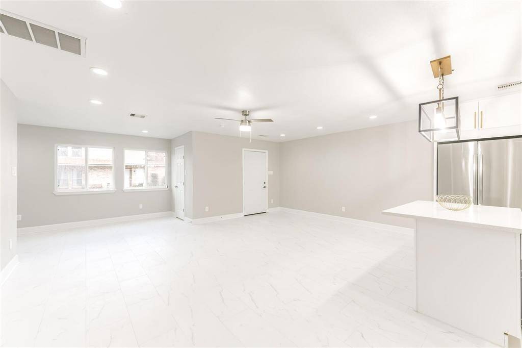 First floor includes lots of natural and recess lighting that touches every corner of the space with a coat closet as soon as you walk in