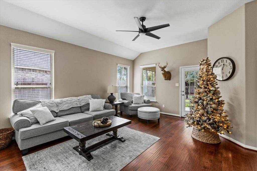 Cozy living room with windows all around
