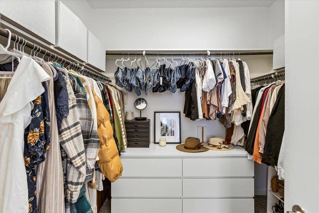 Built in dresser in primary closet