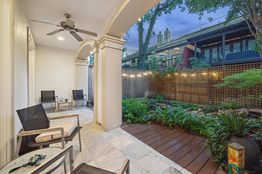 A covered porch to enjoy hard to find yard space.