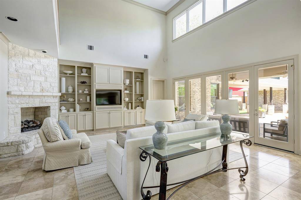 Light-filled great room with French doors out to the expansive outdoor area
