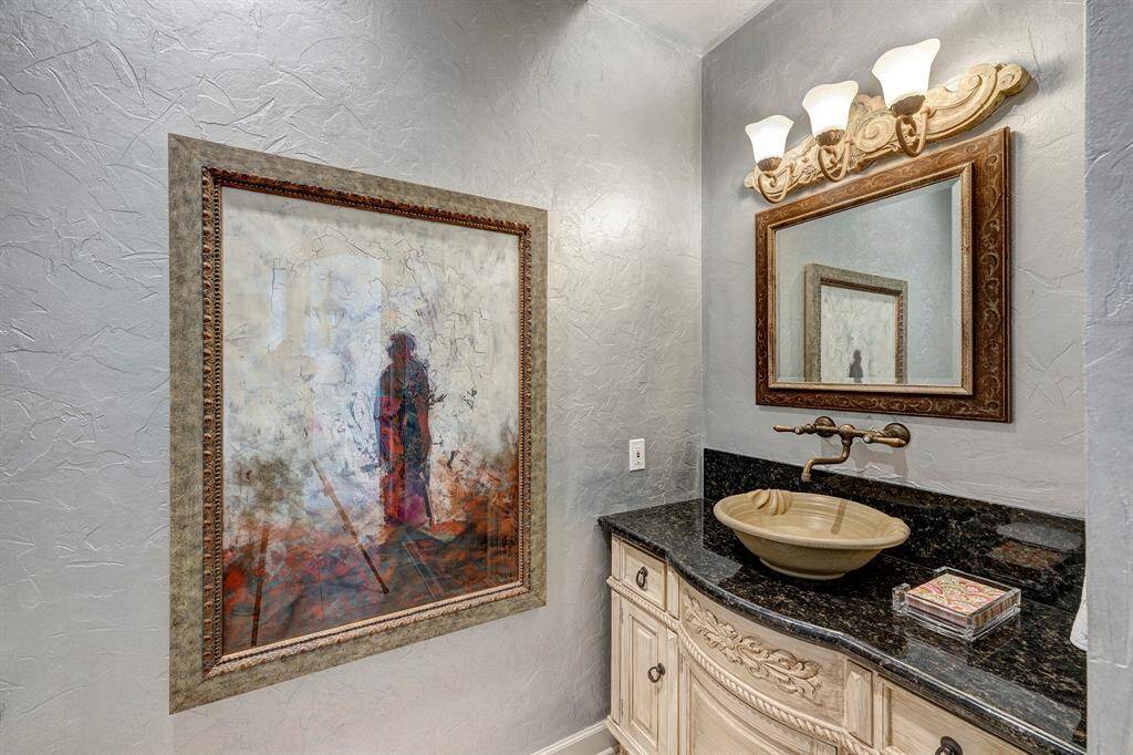 Powder room with storage closet