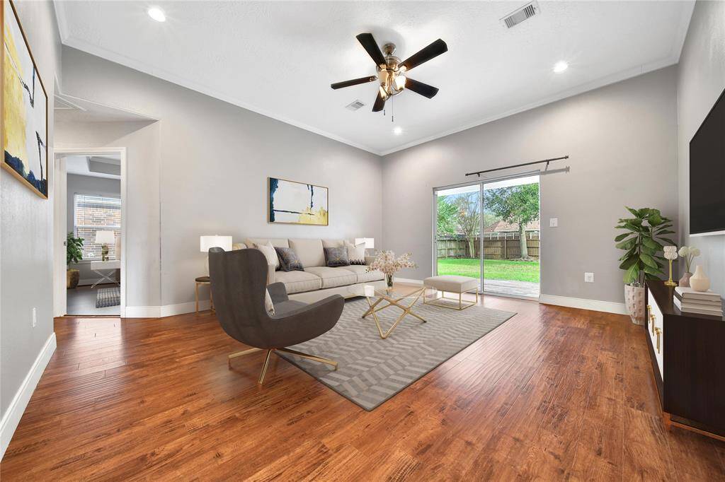 Virtually staged living room