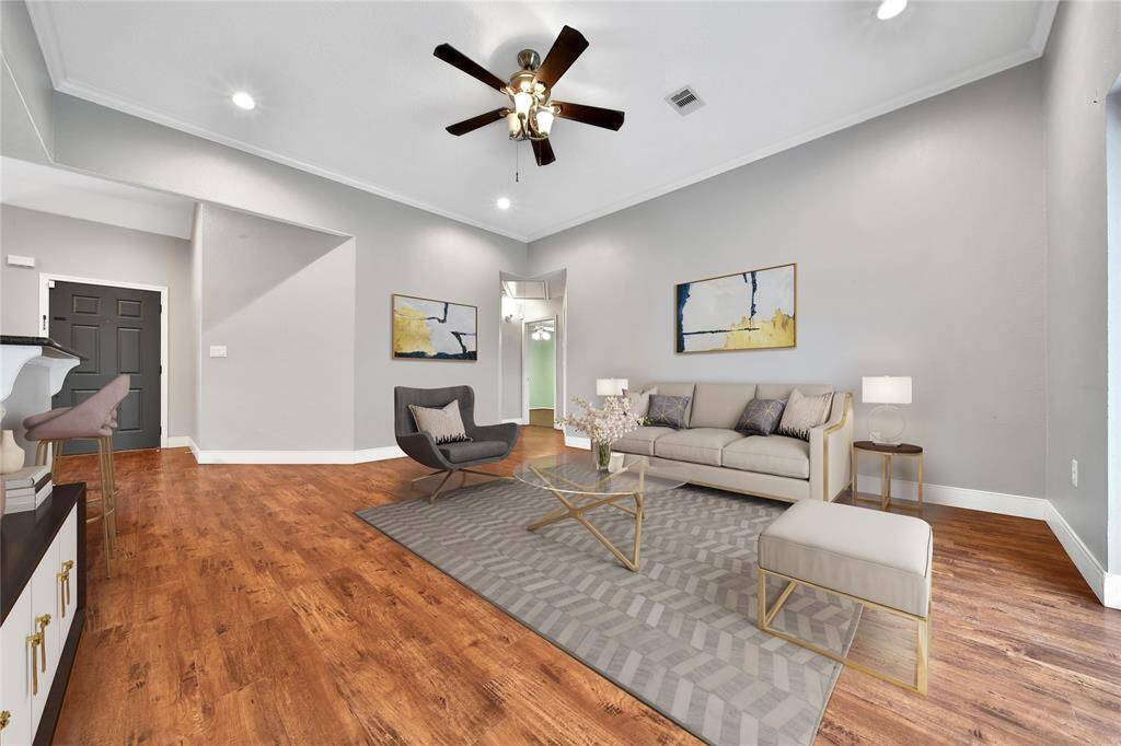 Virtually staged living room