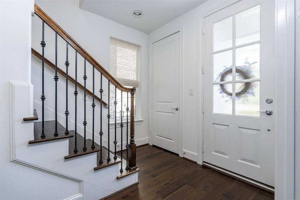 A large closet on the bottom floor is prepped for a future elevator.