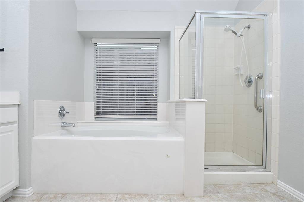 Garden tub with separate shower