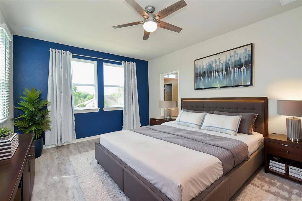 Notice the striking accent wall, creating a focal point and adding a touch of modern sophistication.