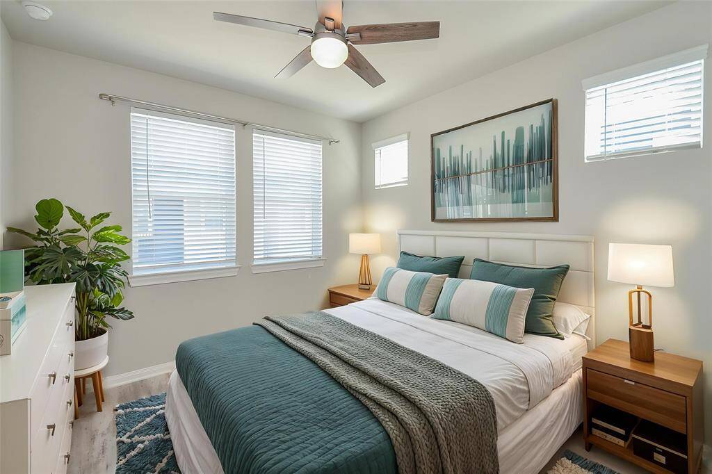 Discover this serene retreat in this light-filled bedroom.