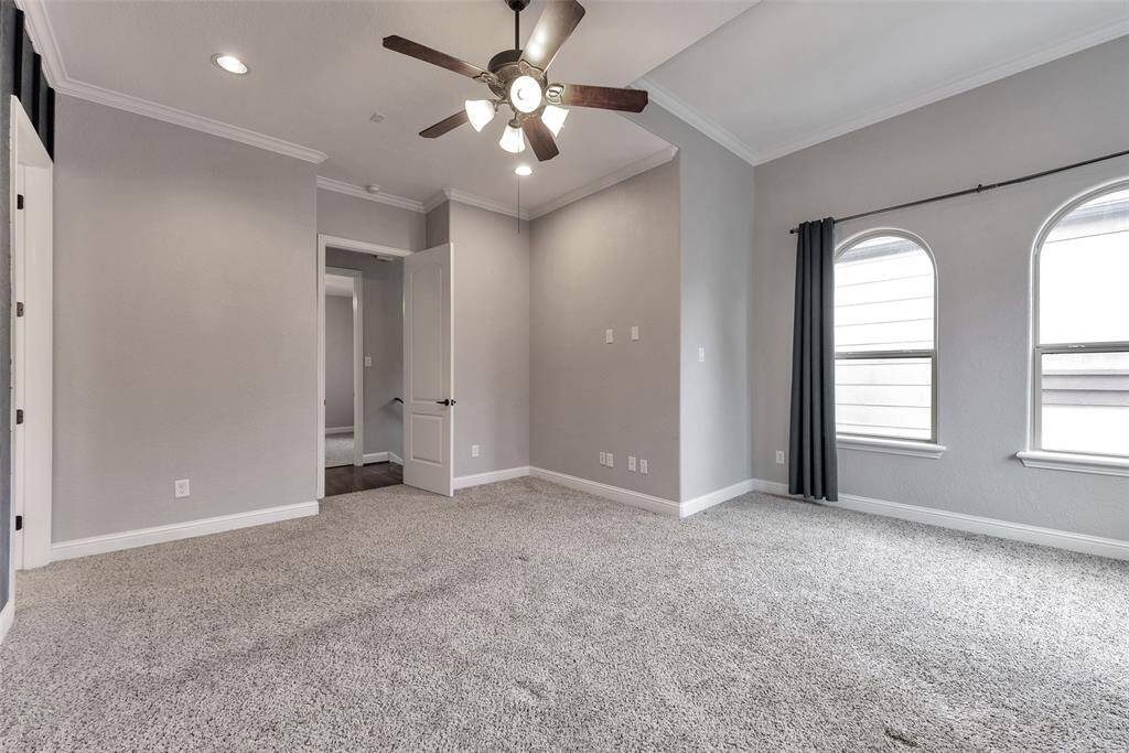 Ceiling fans keep the bedrooms cool during the summer months.