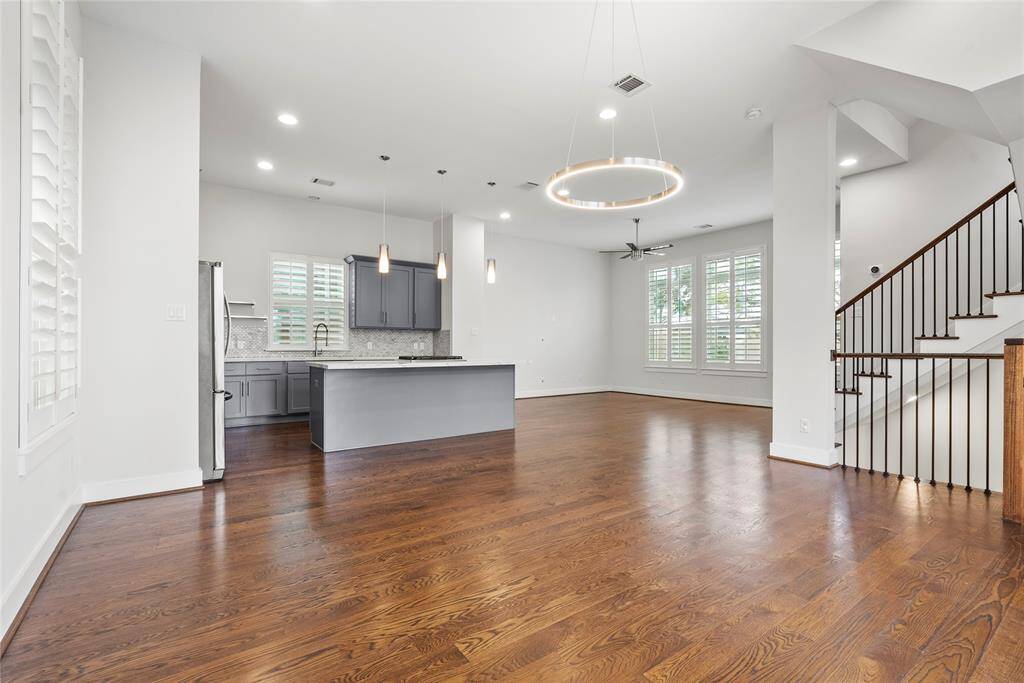 Open and spacious, the second floor is perfect for entertaining guests