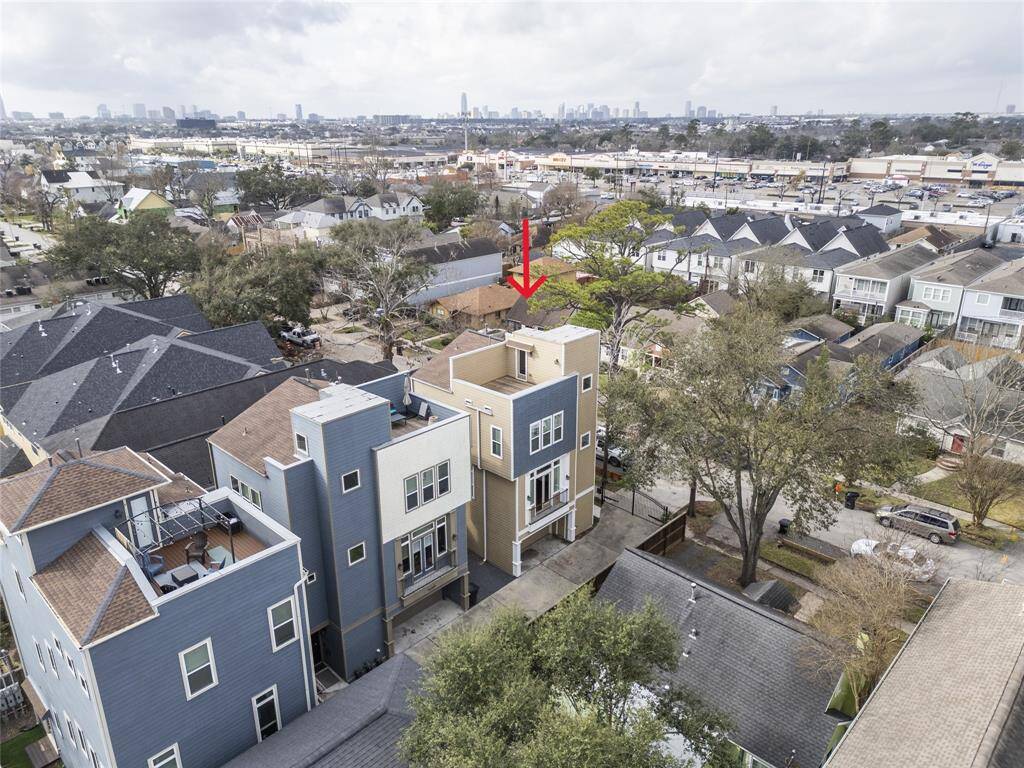 Aerial View showcasing rooftop deck