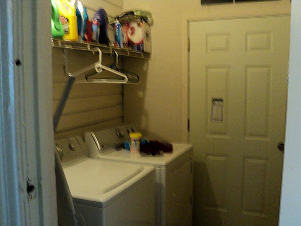 laundry area in house and back door