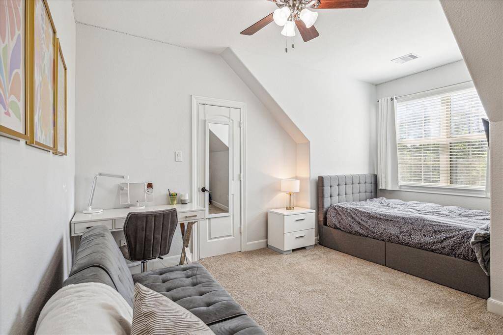 One of Three Upstairs Bedrooms * Neutral Colors * Interesting Shape!