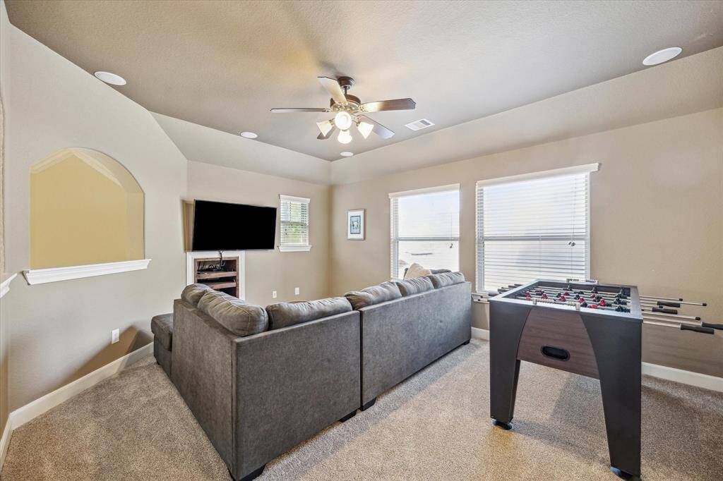 Upstairs Gameroom * Wired For Surround Sound * This Room is NOT Over the Family Room * Neutral Carpet.