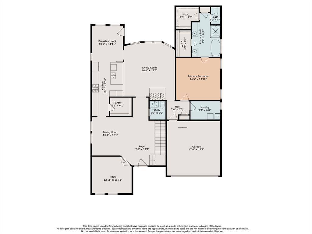 Floor Plan for the First Floor with Measurements.