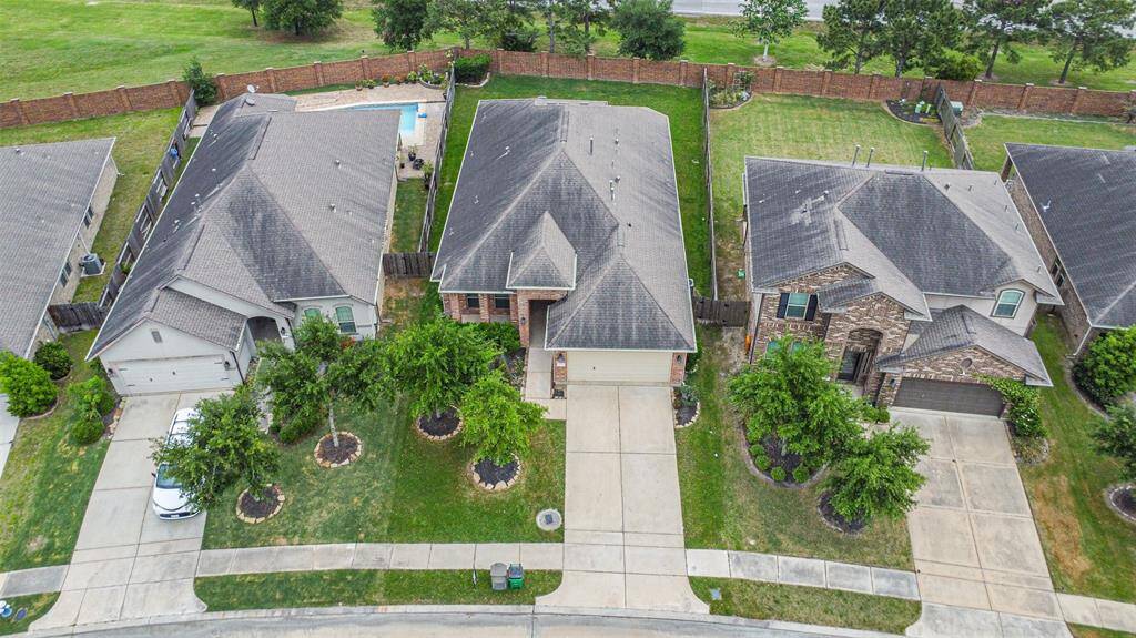 Aerial view of home.