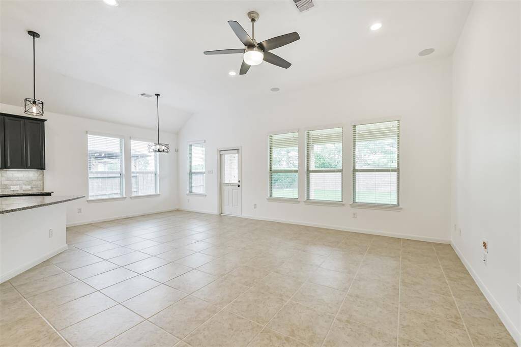View of the spacious living room.