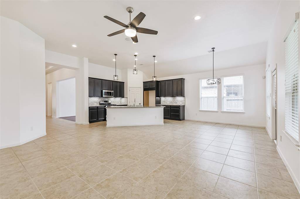 View of the spacious living room.