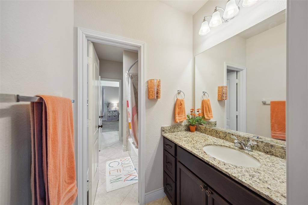 Private sink area at the jack-and-jill bath.